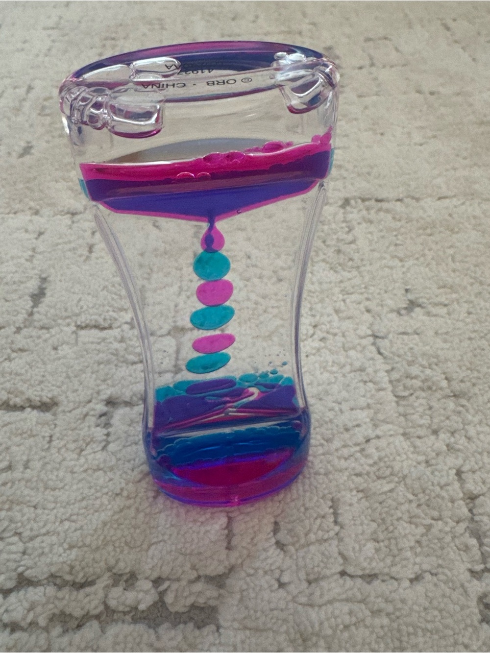 Purple Pink Blue Liquid Oil Water Sand Timer Fidget Toy